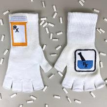 Load image into Gallery viewer, White Rx Fingerless Gloves
