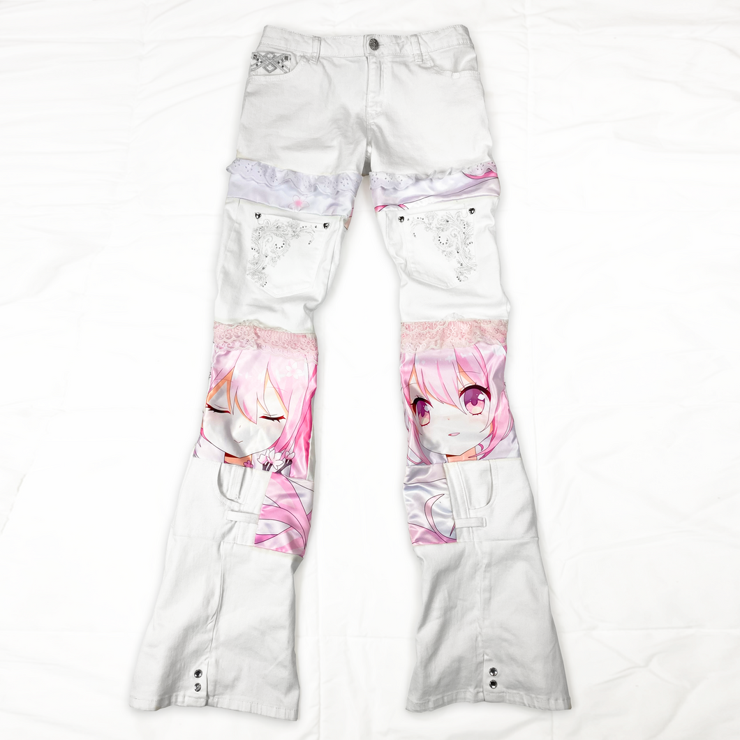 White/Pink Dakimakura Jeans